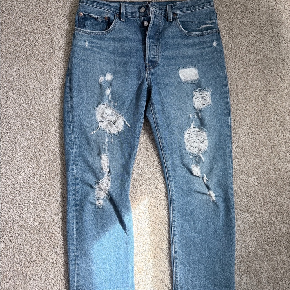Levi's Light Blue Denim Jeans with Leather Patch